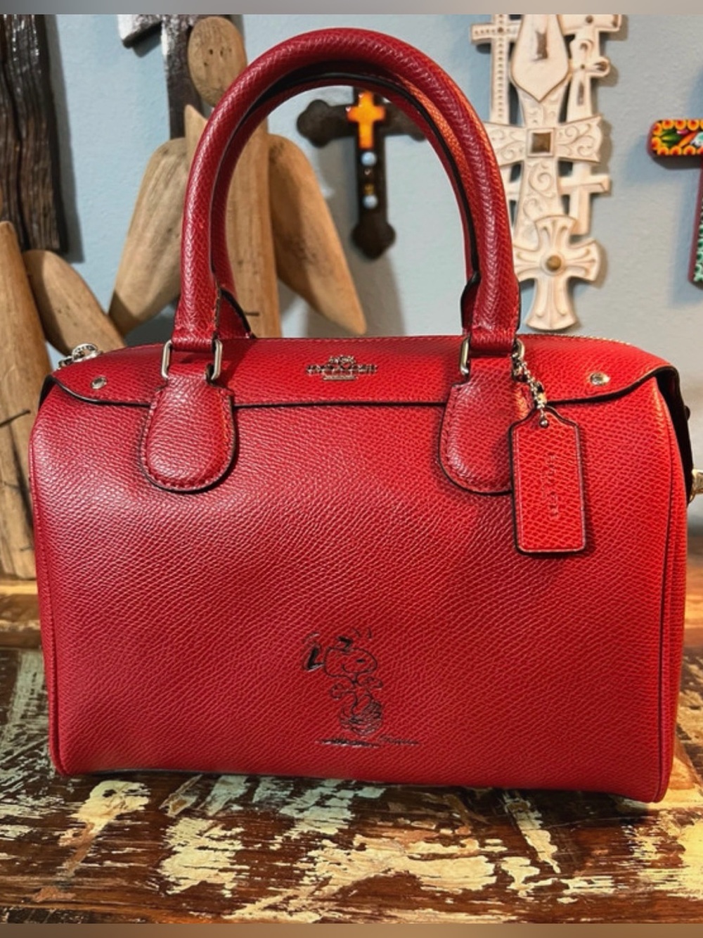 COACH x Snoopy Red Leather Limited Edition Peanuts Handbag NWT!